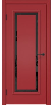 Межкомнатная дверь, SK021 (эмаль RAL 3001, триплекс черный)