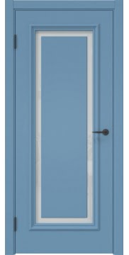 Межкомнатная дверь, SK021 (эмаль RAL 5024, триплекс белый)