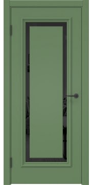 Дверь межкомнатная, SK021 (эмаль RAL 6011, триплекс черный)