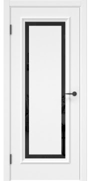 Дверь в скандинавском стиле, SK021 (эмаль белая, триплекс черный)