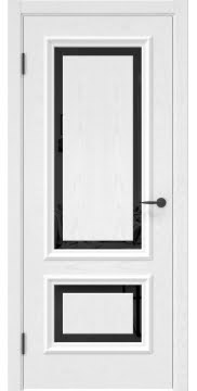 Межкомнатная дверь классика, SK022 (шпон ясень белый, триплекс черный)