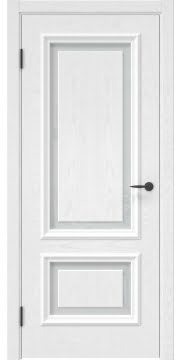 Межкомнатная шпонированная дверь, SK022 (шпон ясень белый, триплекс белый)