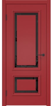 Дверь межкомнатная, SK022 (эмаль RAL 3001, триплекс черный)