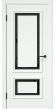 Дверь в классическом стиле, SK022 (эмаль RAL 9003, триплекс черный)