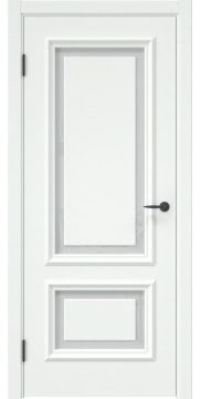 Межкомнатная дверь с филенками, SK022 (эмаль RAL 9003, триплекс белый)