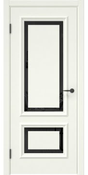 Филенчатая дверь, SK022 (эмаль RAL 9010, триплекс черный)