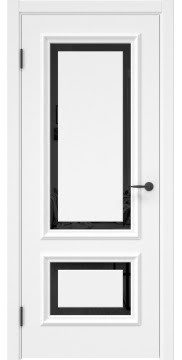 Межкомнатная дверь, SK022 (эмаль белая, триплекс черный)