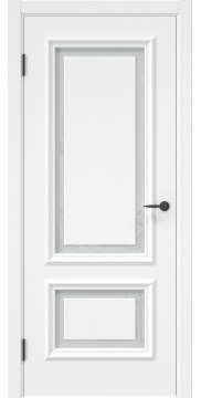 Межкомнатная дверь с парящей филенкой, SK022 (эмаль белая, триплекс белый)