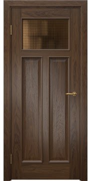 Межкомнатная дверь SL001 (шпон мореный дуб, стекло бронзовое кризет) — 6068