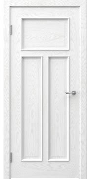 Багетная дверь, SL001 (шпон ясень белый, глухая)
