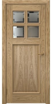 Межкомнатная дверь SL004 (натуральный шпон дуба, стекло с фацетом) — 6101