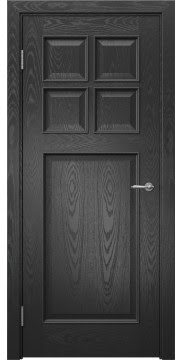 Дверь межкомнатная, SL004 (шпон ясень черный, глухая)
