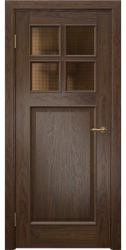 Межкомнатная дверь SL004 (шпон мореный дуб, стекло бронзовое кризет) — 6103