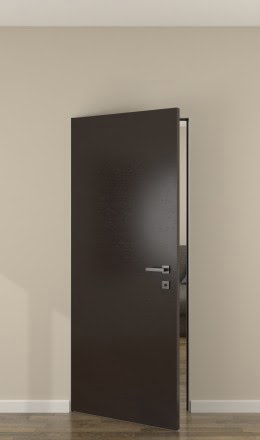 Дверь со скрытым коробом ZK001 (шпон венге, с внешним открыванием)