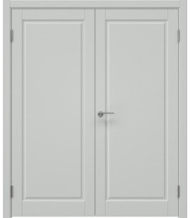 Распашная двустворчатая дверь ZK010 (эмаль светло-серая, глухая) — 15026
