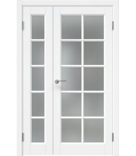 Полуторная дверь ZK010 (эмаль белая, матовое стекло)