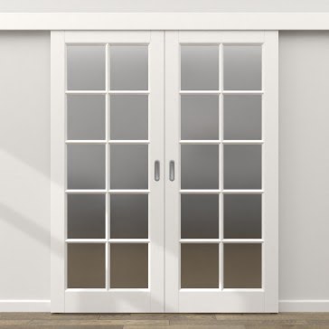 Раздвижная дверь, ZK010 (эмаль белая, матовое стекло)