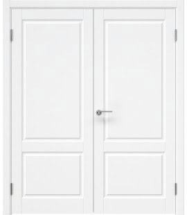Распашная двустворчатая дверь ZK011 (эмаль белая, глухая) — 15032