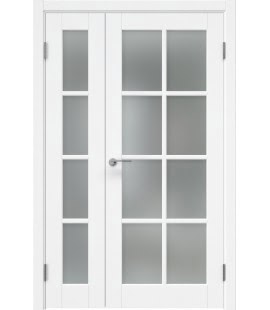 Полуторная дверь ZK012 (эмаль белая, матовое стекло)