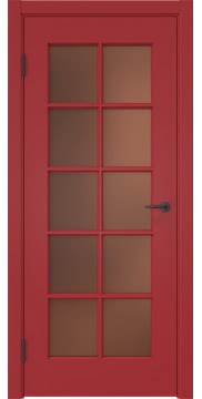 Межкомнатная дверь ZK022 (эмаль RAL 3001, матовое стекло бронзовое) — 6356