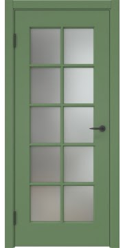 Межкомнатная дверь, ZK022 (эмаль RAL 6011, со стеклом)