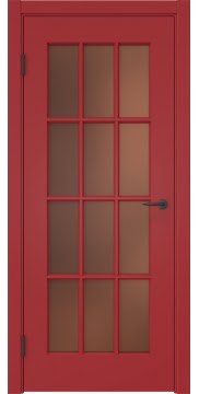 Межкомнатная дверь, ZK023 (эмаль RAL 3001, остекленная)