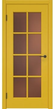 Межкомнатная дверь в стиле прованс, ZK024 (эмаль RAL 1032, остекленная)