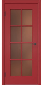 Межкомнатная дверь, ZK024 (эмаль RAL 3001, остекленная)