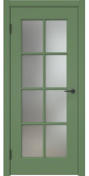 Межкомнатная дверь, ZK024 (эмаль RAL 6011, со стеклом)