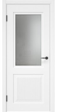 Межкомнатная дверь неоклассика, ZK031 (эмаль белая, остекленная)