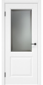 Дверь межкомнатная, ZK033 (эмаль белая, остекленная)