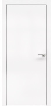 Межкомнатная дверь, ZM001 (экошпон белый, глухая, алюминиевая кромка)
