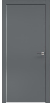 Межкомнатная дверь, ZM001 (экошпон графит, глухая, алюминиевая кромка)