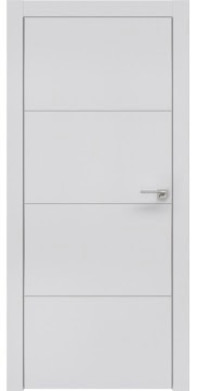 Межкомнатная дверь, ZM002 (экошпон светло-серый, глухая, алюминиевая кромка)