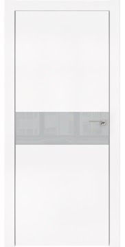 Межкомнатная дверь ZM003 (экошпон белый / лакобель светло-серый) — 0832