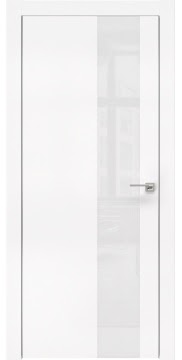 Межкомнатная дверь,
Дверь межкомнатная, ZM005 (экошпон белый, лакобель белый, алюминиевая кромка)