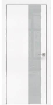 Межкомнатная дверь ZM005 (экошпон белый / лакобель светло-серый) — 0856