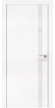 Межкомнатная дверь,
Дверь межкомнатная, ZM007 (экошпон белый, лакобель белый, алюминиевая кромка)