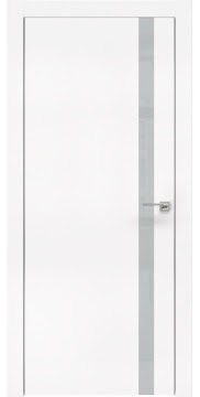 Межкомнатная дверь ZM007 (экошпон белый / лакобель светло-серый) — 0899