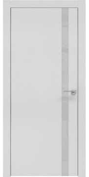 Дверь ZM007 (экошпон светло-серый, остекленная, алюминиевая кромка)