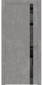 Межкомнатная дверь, ZM007 (экошпон бетон, зеркало тонированное, алюминиевая кромка)