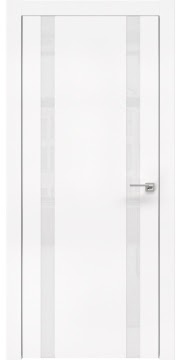 Межкомнатная дверь,
Дверь межкомнатная, ZM008 (экошпон белый, лакобель белый, алюминиевая кромка)