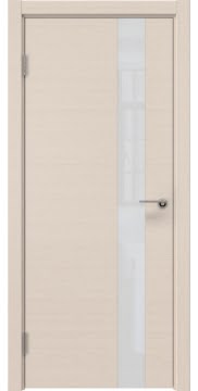 Дверь файн-лайн ZM012 (шпон беленый дуб, с белым стеклом)