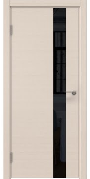 Дверь ZM012 (шпон беленый дуб, лакобель черный)