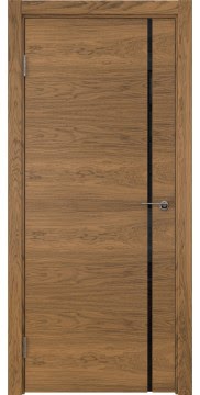 Дверь для комнаты, ZM016 (шпон дуб античный с патиной, триплекс черный)