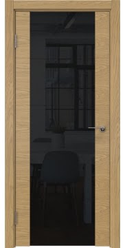 Межкомнатная дверь ZM021 (натуральный шпон дуба, триплекс черный) — 5518