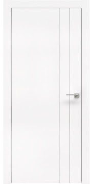 Межкомнатная дверь, ZM023 (экошпон белый, алюминиевая кромка)