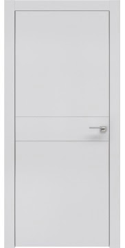 Дверь межкомнатная, ZM024 (экошпон светло-серый, алюминиевая кромка)