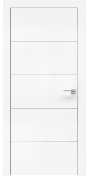 Дверь межкомнатная, ZM025 (экошпон белый, глухая, алюминиевая кромка)