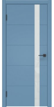 Дверь межкомнатная, ZM033 (эмаль RAL 5024, с белым стеклом)